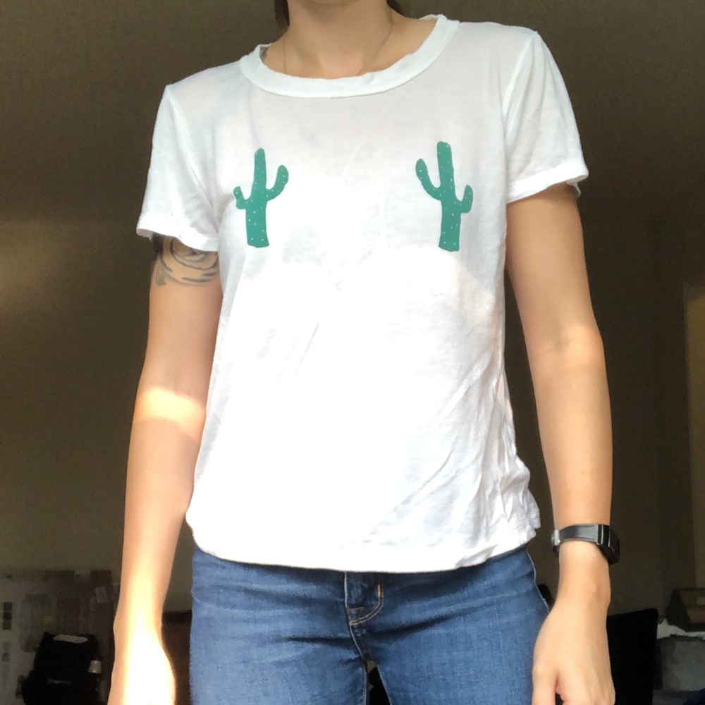 Cactus white tee